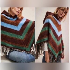 NWT Onesize Free People striped turtleneck poncho